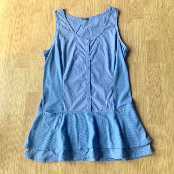 MERRELL Claire Selectwick Periwinkle Sleeveless Double Hem Tunic Tank Sz M - Picture 1 of 9